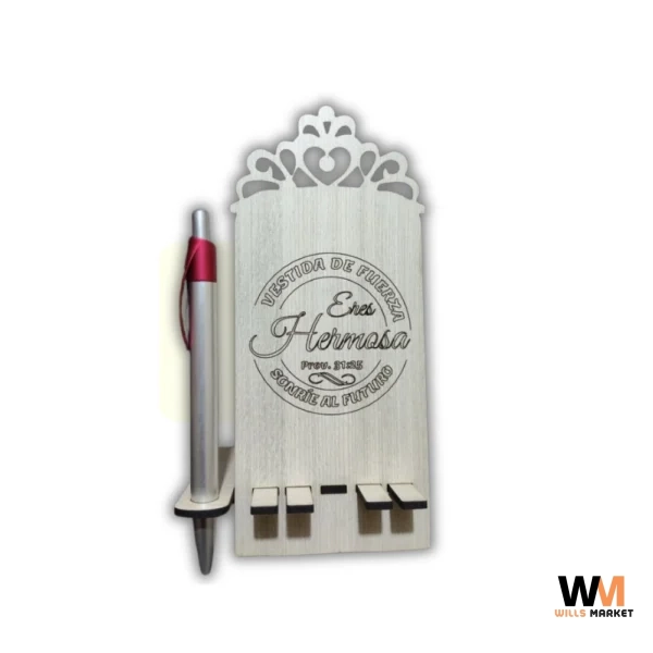 Porta celular mdf con lapicero